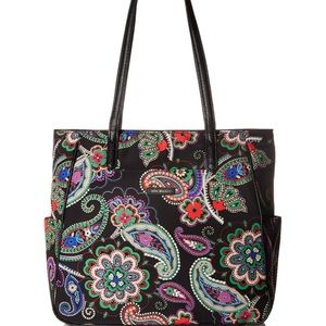 Vera Bradley Preppy Poly Zip Top Tote Kiev Paisley